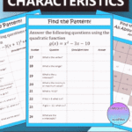 Characteristics Of Linear Functions Practice Worksheet A Linear