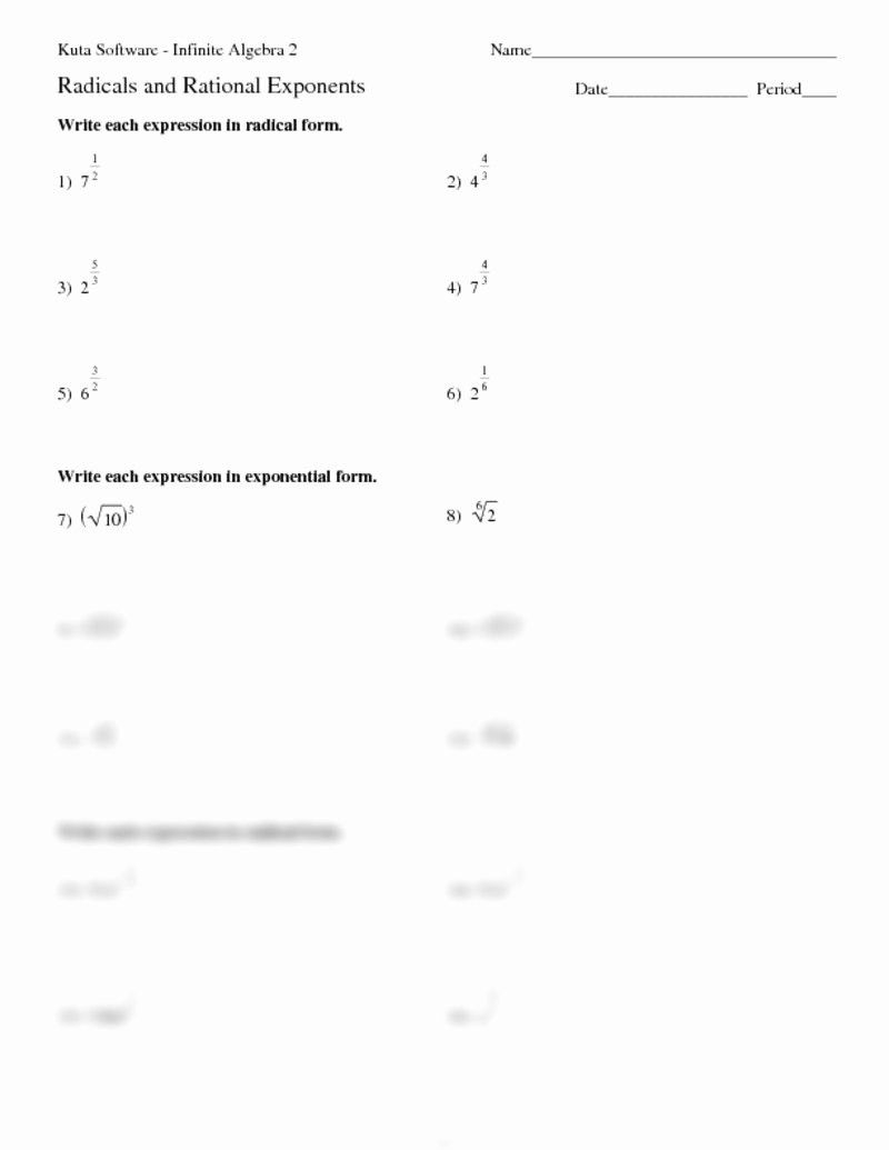 Exponent Worksheets Kuta Thekidsworksheet