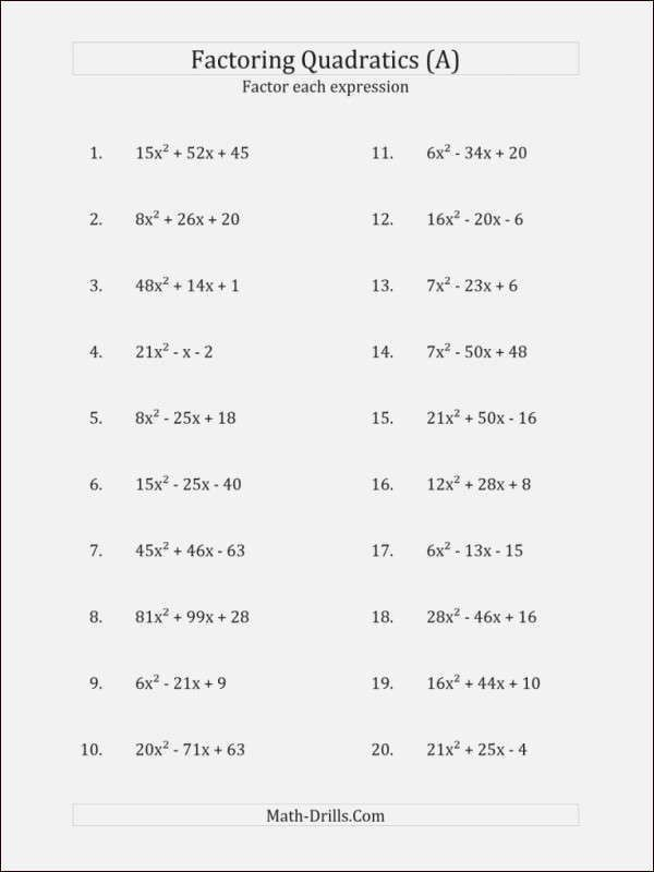 Factoring Polynomials Worksheet Answers Factoring Practice Worksheet In 
