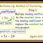 Factoring Quadratics By Using The Bottoms Up Method Factoring