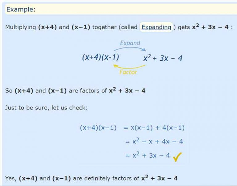 Factoring Trinomials Formula 