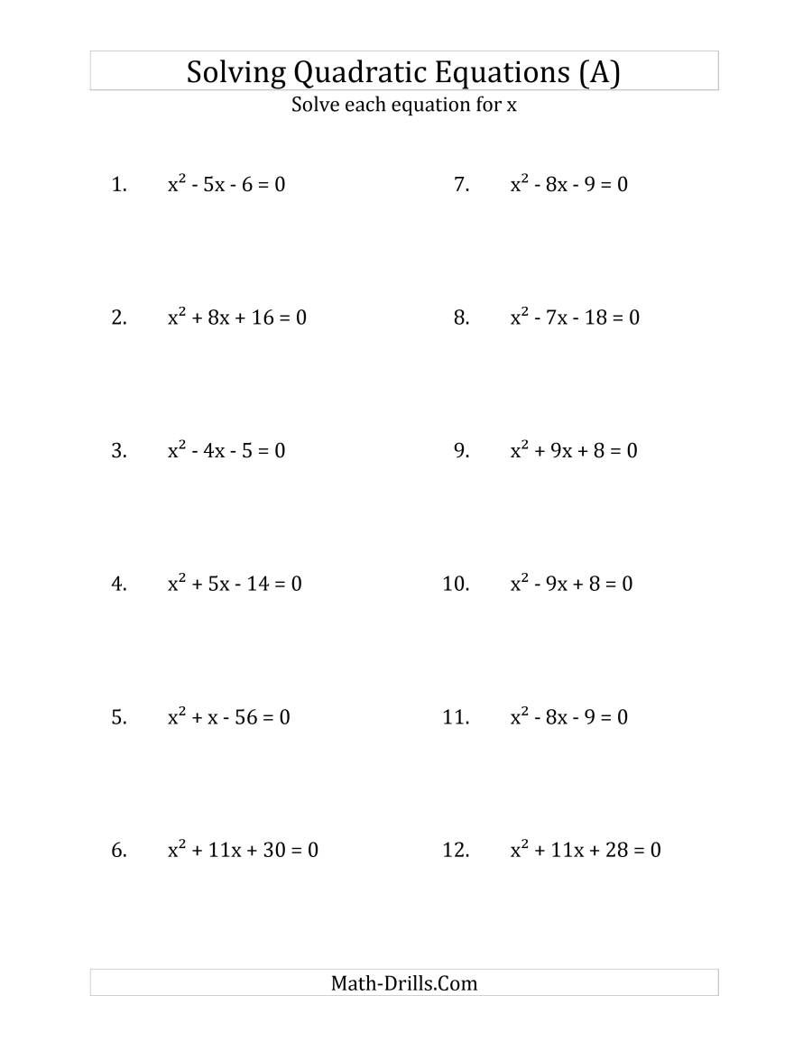 Grade 9 Quadratic Inequalities Worksheet Thekidsworksheet