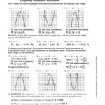 Graphing Quadratic Functions Worksheet Answer Key Algebra 2 Function