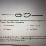 How To Solve Quadratic Equations By Factoring And Using The Zero