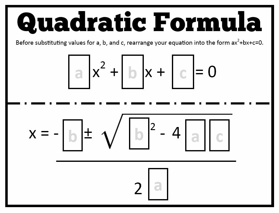 Math Love Quadratic Formula Templates