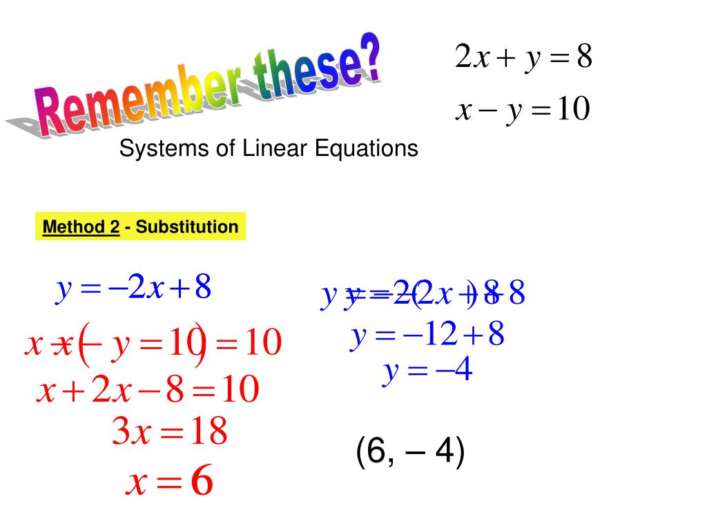 PPT Solving Systems Of Linear And Quadratic Equations PowerPoint
