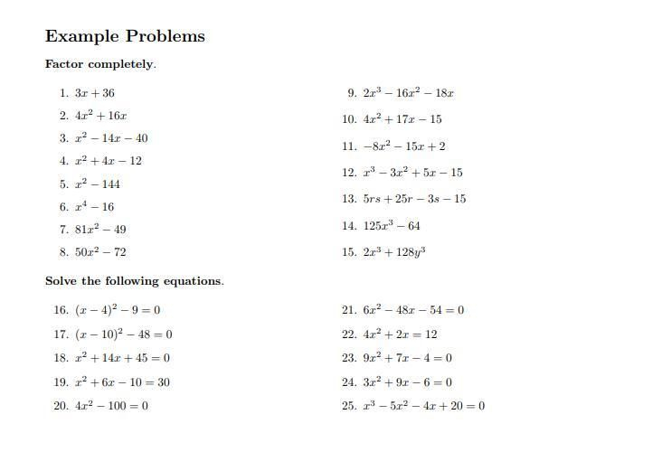Quadratic Equation Practice Worksheet Printable Worksheet Template