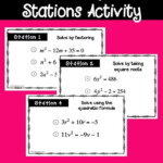 Quadratic Equations Stations Activity Math About Me Algebra Activities