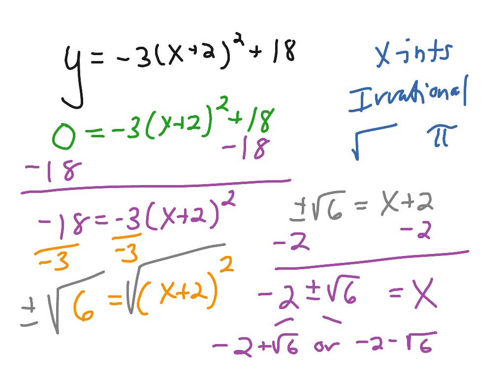 ShowMe Solving Quadratic Equations Using Square Roots With Parentheses