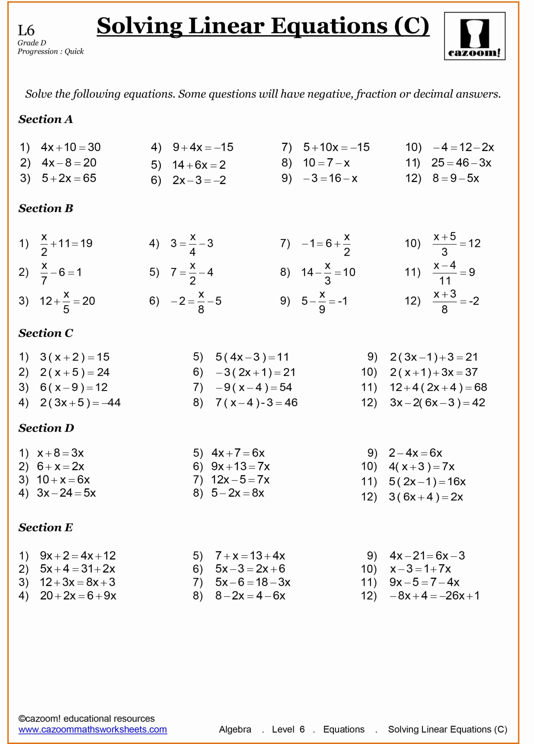 Simplifying Algebraic Expressions Worksheet Grade 8 All About Information