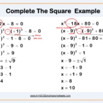 Solving Quadratic Equations By Completing The Square Worksheet Answers