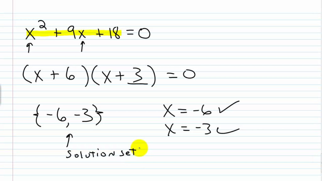 Solving Quadratic Equations By Factoring Worksheet Answers Algebra 1 