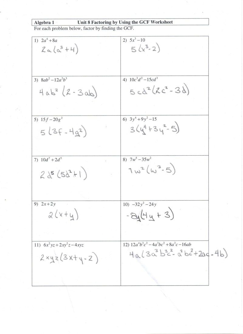 Solving Quadratic Equations By Factoring Worksheet Answers Gina Wilson 