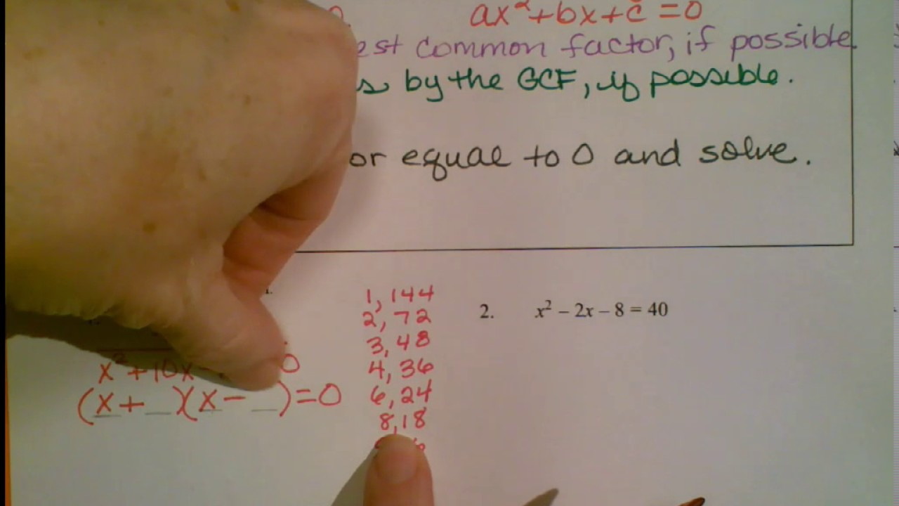 Solving Quadratic Equations Notes Part 1 YouTube