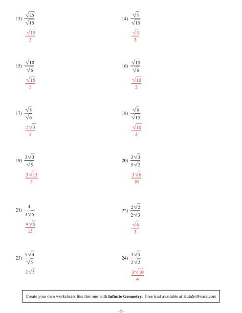 Solving Quadratic Equations Using Square Roots Kuta Tessshebaylo