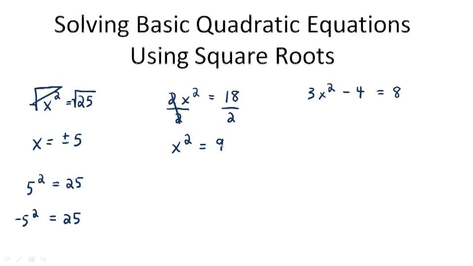 Solving Quadratic Equations With Square Roots Tessshebaylo