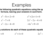 Solving Quadratic Formula Examples