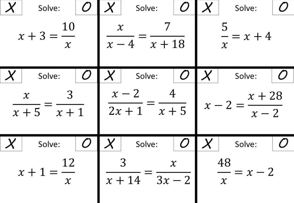 Solving Quadratic Rational Equations Without Coefficients Go Teach 