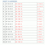 Solving Quadratics By Factoring Worksheet Answer Key Example