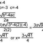 Solving Quadratics By Using The Quadratic Formula
