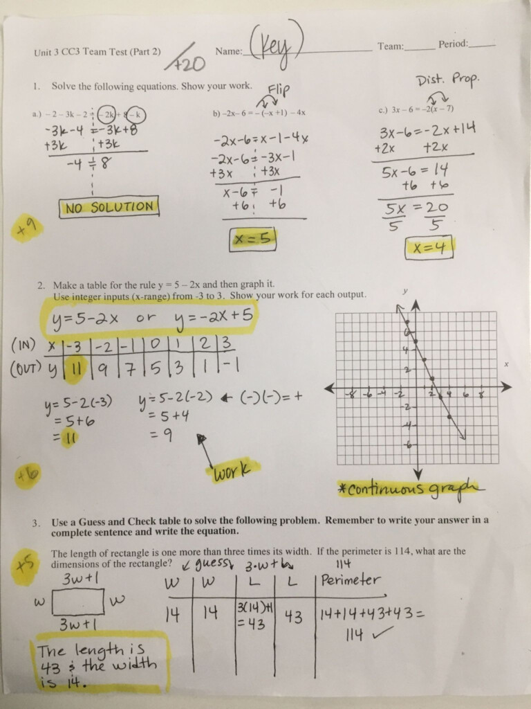 Solving Systems Of Equations Worksheet Answer Key Algebra 2 3 1 