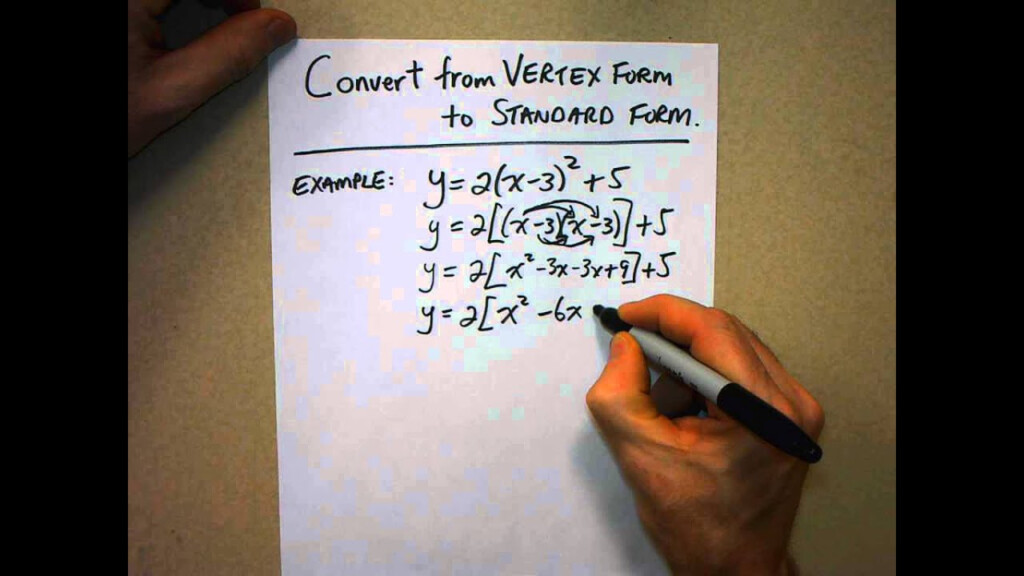 Standard Form To Vertex Form Khan Academy Vertex Form Worksheet New 