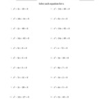 The Solving Quadratic Equations With Positive a Coefficients Of 1 G