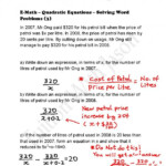 Using The Quadratic Formula Worksheet Answers With Work