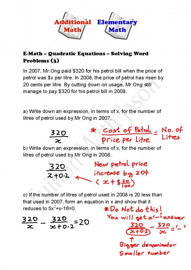 Using The Quadratic Formula Worksheet Answers With Work