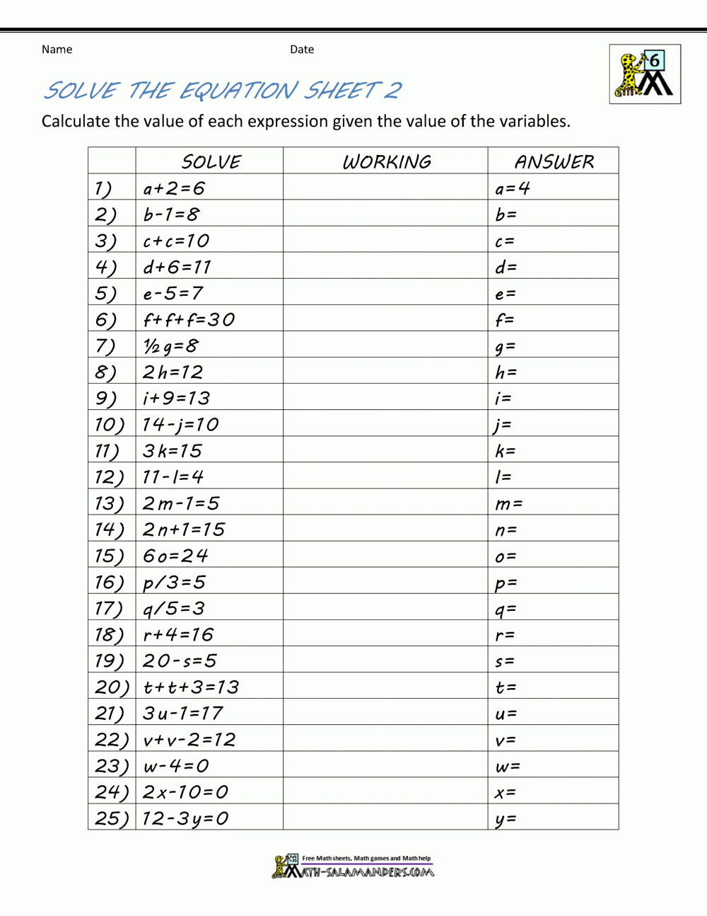 Worksheet Level 2 Writing Linear Equations Answers Db excel