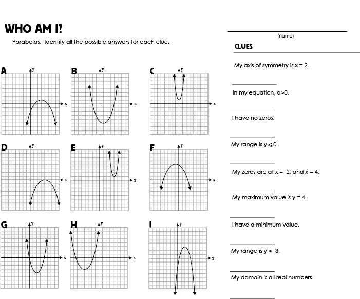 14 Graphing Quadratic Functions Worksheet Worksheeto