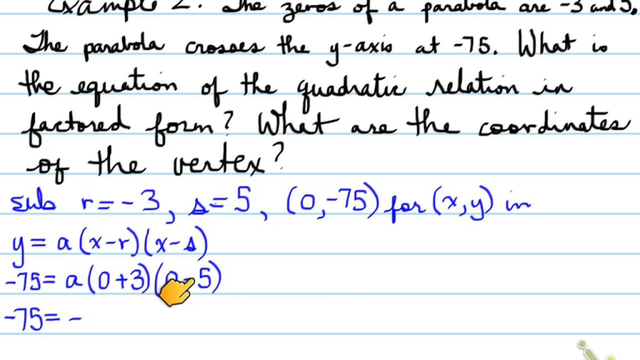 2D 4 5 Quadratics Factored Form YouTube