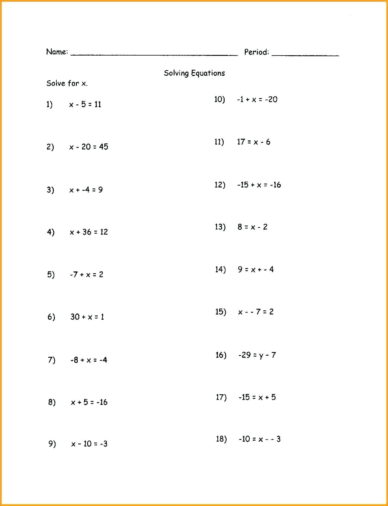 30 Quadratic Equation Worksheet With Answers Education Template