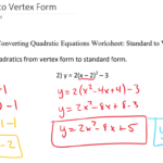 39 Converting Quadratic Equations Worksheet Standard To Vertex