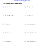 Algebra 1 Worksheets Quadratic Functions Worksheets Quadratics