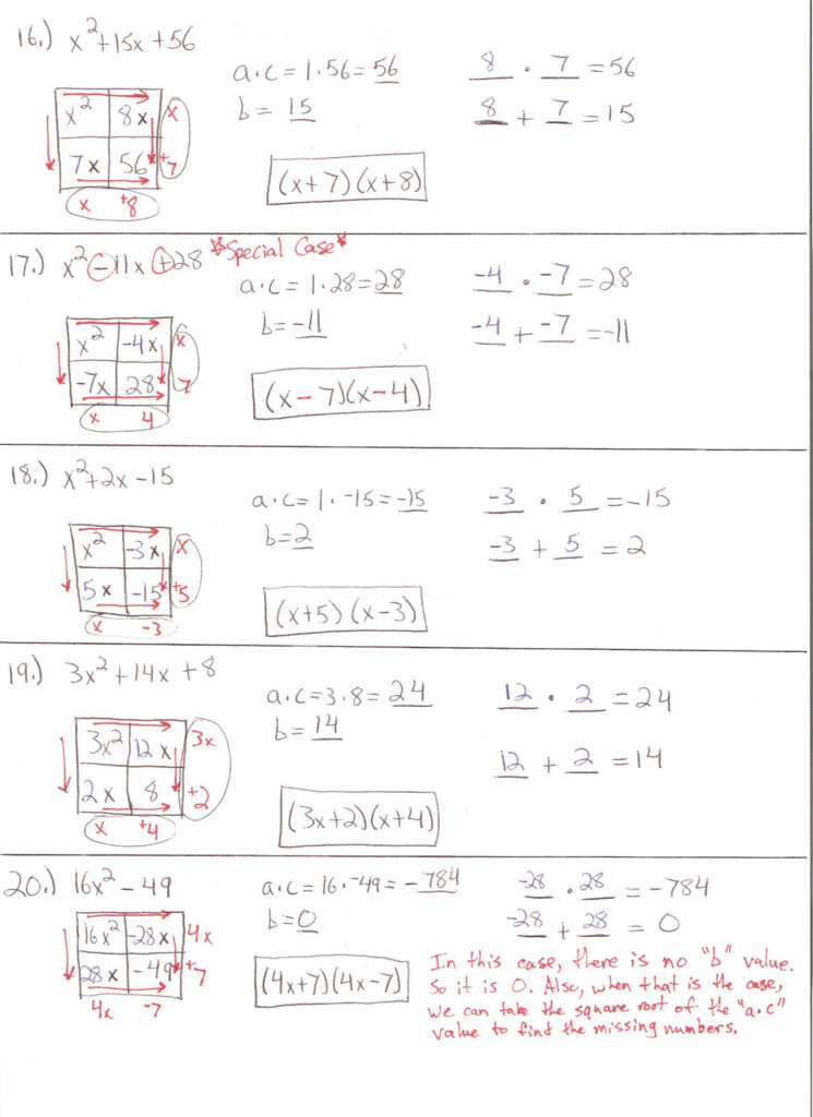 Algebra 2 Solving Quadratic Equations Worksheet Answers Db excel