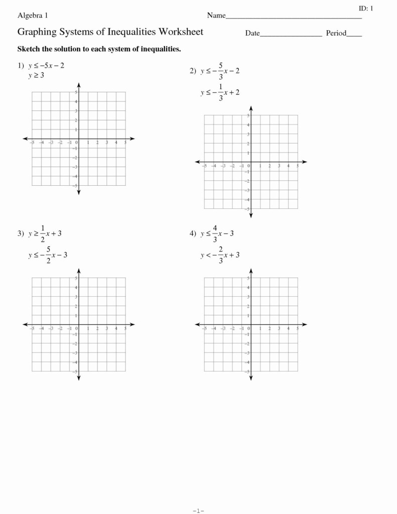 Algebra Graphing Linear Equations Worksheets Equations Worksheets