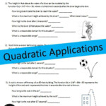 Applications Of Quadratic Equations Worksheet Abjectleader