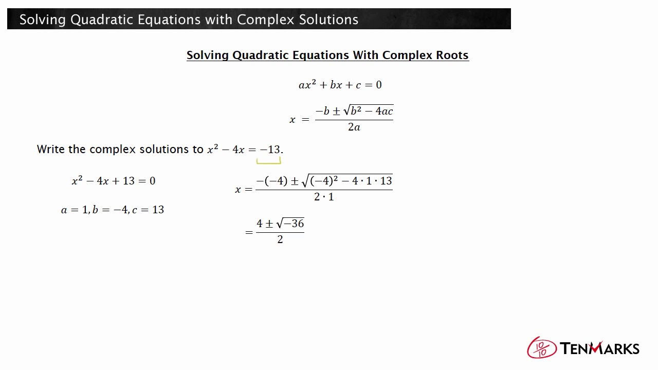 Complex Quadratic Equation Worksheet With Answers Tessshebaylo