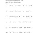Equations With Variables On Both Sides Worksheet Homeschooldressage