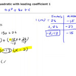 Factoring A Quadratic With Leading Coefficient 1 YouTube
