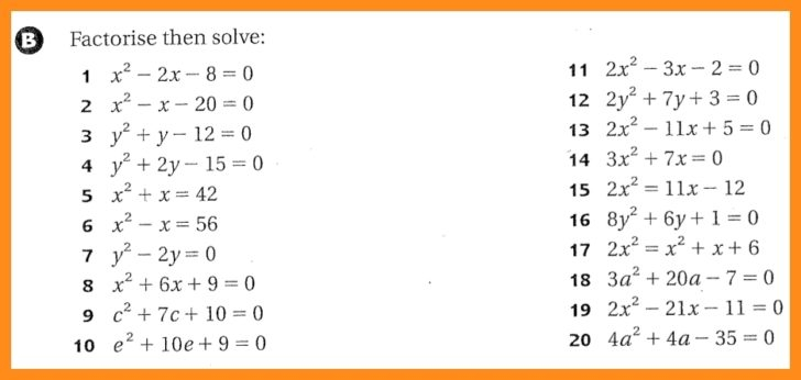 Factoring Quadratics Worksheet Free Worksheets Samples