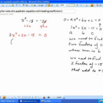Finding The Roots Of A Quadratic Equation With Leading Coefficient 1
