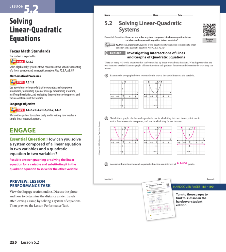 From Linear To Quadratic Worksheet