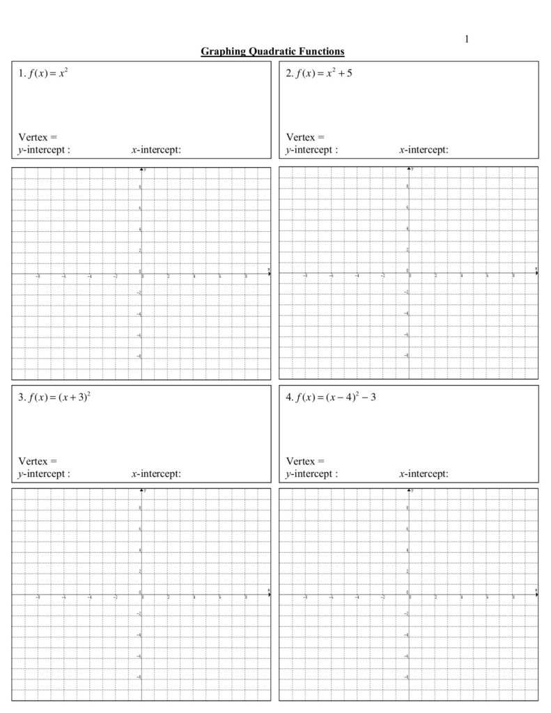 Graphing Quadratic Functions Worksheet Educational Worksheet