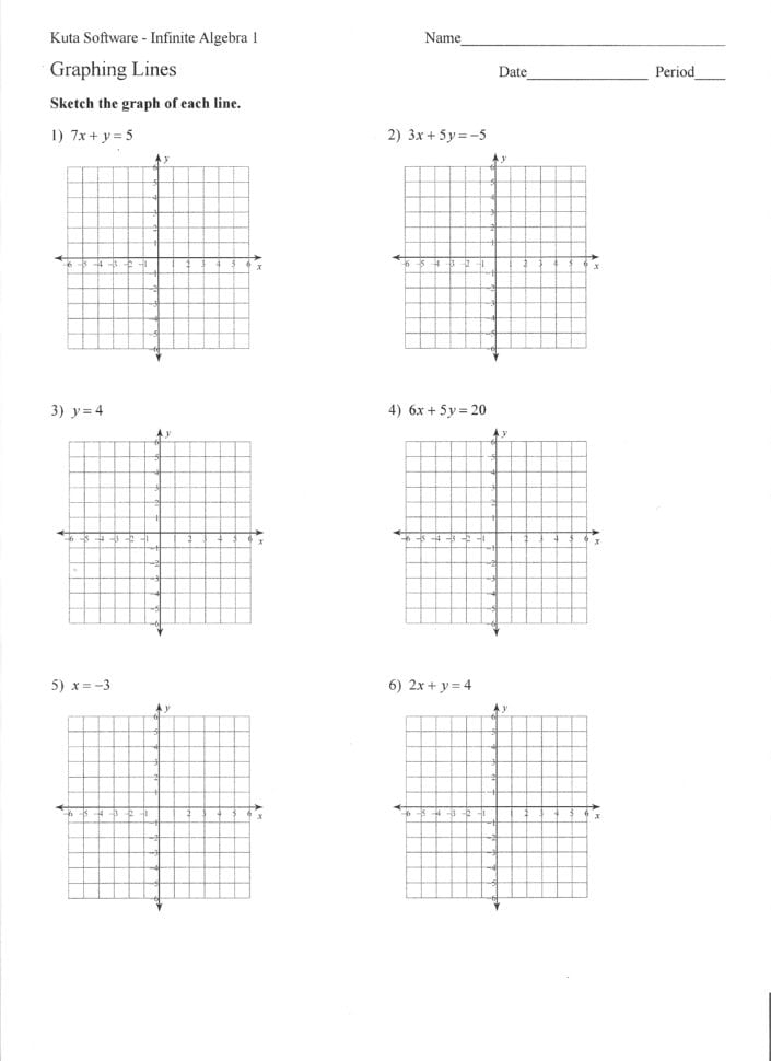 Graphing Standard Form Worksheet