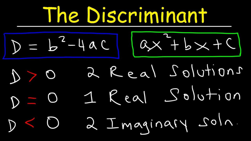 How To Determine The Discriminant Of A Quadratic Equation 