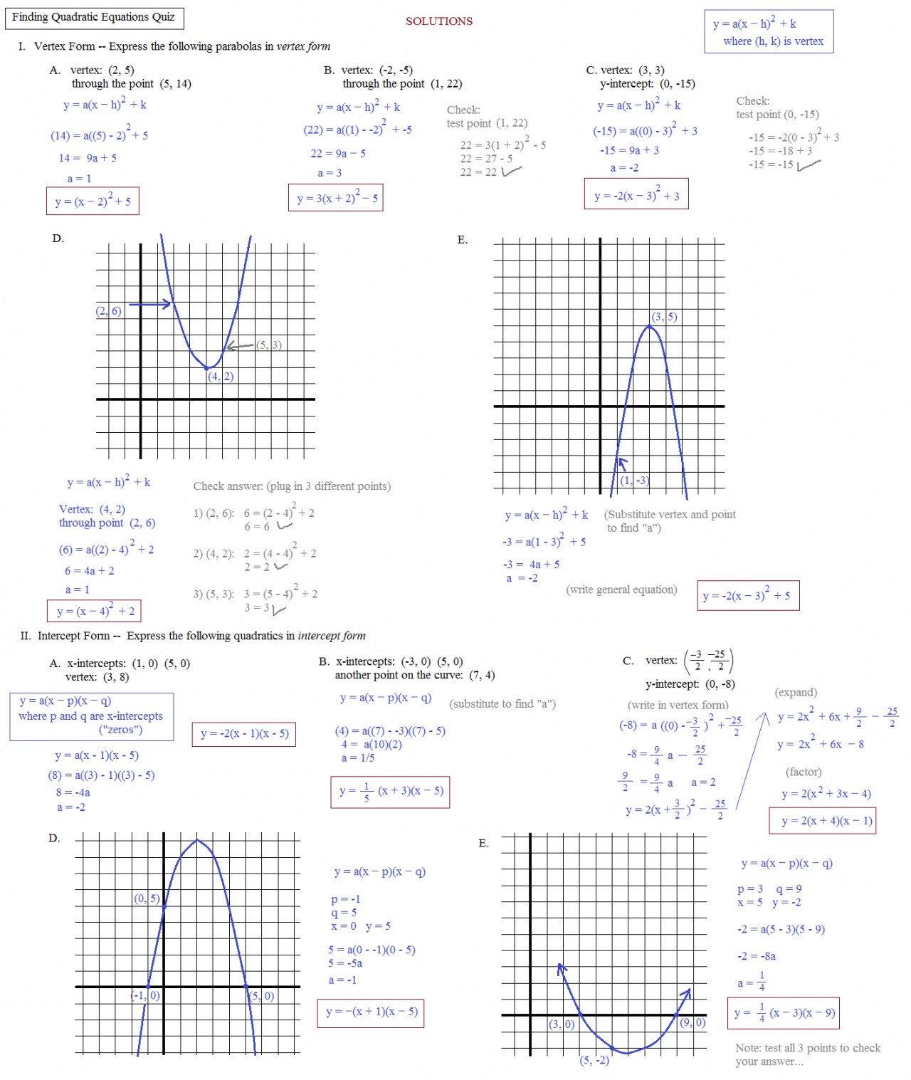 Identifying Quadratic Functions Worksheet Function Worksheets