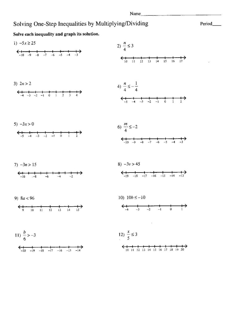 Inequalities Number Line Worksheet Worksheet For Kindergarten