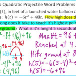 Intro To Quadratic Projectile Word Problems Part 2 YouTube